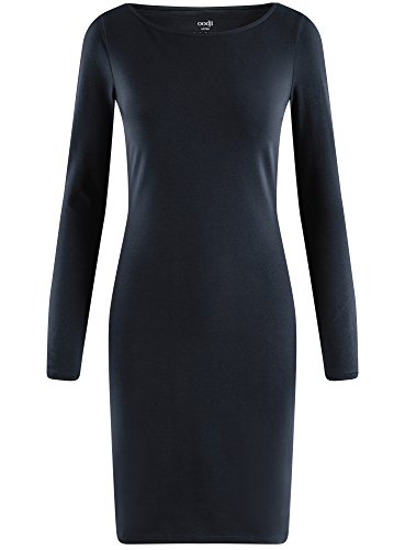 oodji Ultra Mujer Vestido de Punto Ajustado, Azul, ES 36 / XS