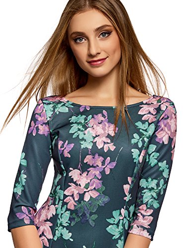 oodji Ultra Mujer Vestido de Punto Estampado, Verde, ES 40 / M oodji Ultra Mujer Vestido de Punto Estampado, Verde, ES 40 / M