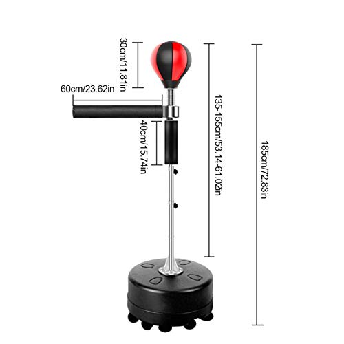 OOTD Punching Bag, Professional Heavy Stand Punching Bag with 360° Reflex Bar Strong Suction Cup Base Portable Training Target Spinning Bar Suitable For Exercise and Fitness Stress Relief OOTD Punching Bag, Professional Heavy Stand Punching Bag with 360° Reflex Bar Strong Suction Cup Base Portable Training Target Spinning Bar Suitable For Exercise and Fitness Stress Relief