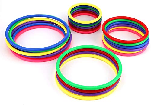 OOTSR 24 pz Anillo de plástico para Juego de Lanzamiento de Anillos, Juegos de práctica de Velocidad y Agilidad, Fiesta, Carnaval, Jardín, Jjuegos al Aire Libre (4 tamaños, 6 Colores) OOTSR 24 pz Anillo de plástico para Juego de Lanzamiento de Anillos, Juegos de práctica de Velocidad y Agilidad, Fiesta, Carnaval, Jardín, Jjuegos al Aire Libre (4 tamaños, 6 Colores)