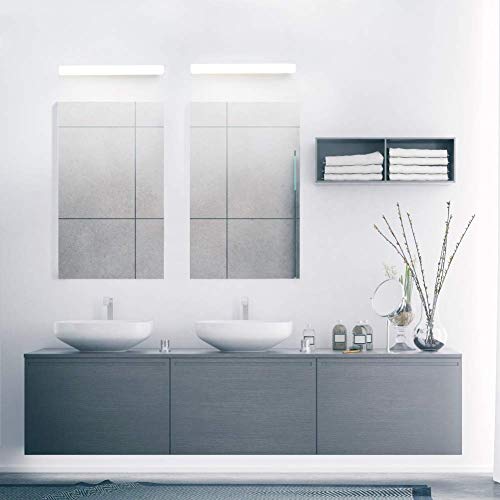 OOWOLF 12W 1200LM 6000K Lámpara LED de Pared, 40cm Lámpara de Espejo Aplique de Baño LED Luz Natural para Espejo Muebles de Maquillaje Aparato Montado en la Pared