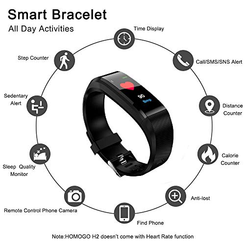 OPAKY Fitness Tracker Pantalla a Color Monitor de Ritmo Cardíaco Presión Arterial Pulsera Inteligente Relojes Deportivos GPS Impermeable Actividad Pulsera Mujer Hombre Reloj Fitness Podómetro