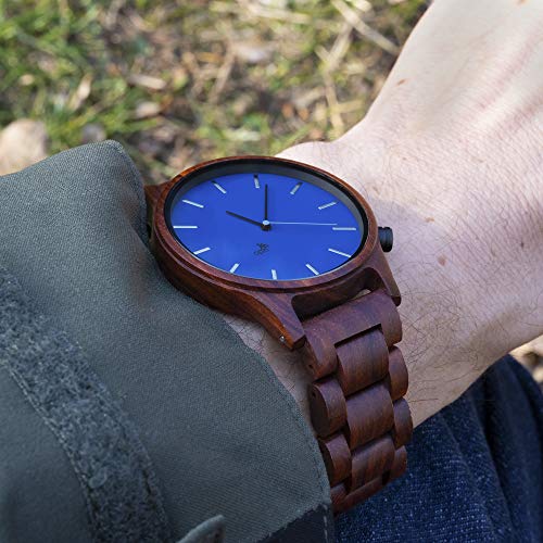 Opis UR-M1 (Sándalo Rojo) Reloj de Madera para Hombre/Reloj de Pulsera de Madera/Reloj Pulsera Vintage para Hombre