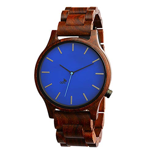 Opis UR-M1 (Sándalo Rojo) Reloj de Madera para Hombre/Reloj de Pulsera de Madera/Reloj Pulsera Vintage para Hombre Opis UR-M1 (Sándalo Rojo) Reloj de Madera para Hombre/Reloj de Pulsera de Madera/Reloj Pulsera Vintage para Hombre