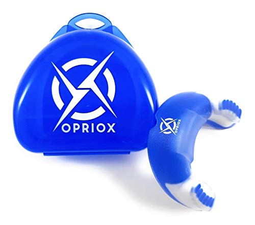 Opriox Protector Bucal Profesional Deportivo, para Boxeo, Rugby, MMA,Muay Thai, Hockey, Judo, Karate Artes Marciales (Azul)