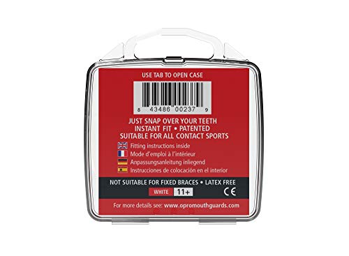 OPRO Rugby Protector Bucal para Adultos Snap-Fit Colocación instantánea - para Rugby, Hockey, Boxeo, Lacrosse, fútbol Americano, Baloncesto y más - Fabricado en Reino Unido (Blanco) OPRO Rugby Protector Bucal para Adultos Snap-Fit Colocación instantánea - para Rugby, Hockey, Boxeo, Lacrosse, fútbol Americano, Baloncesto y más - Fabricado en Reino Unido (Blanco)