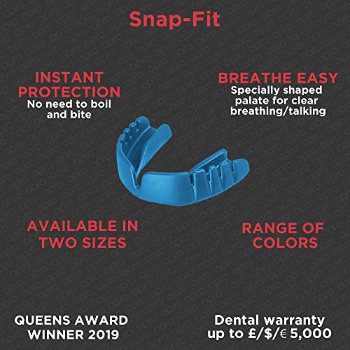 Opro Twin Pack Junior Snap Fit Protector bucal para Rugby, Hockey, Artes Marciales, Boxeo (Azul + Blanco Colores) Opro Twin Pack Junior Snap Fit Protector bucal para Rugby, Hockey, Artes Marciales, Boxeo (Azul + Blanco Colores)