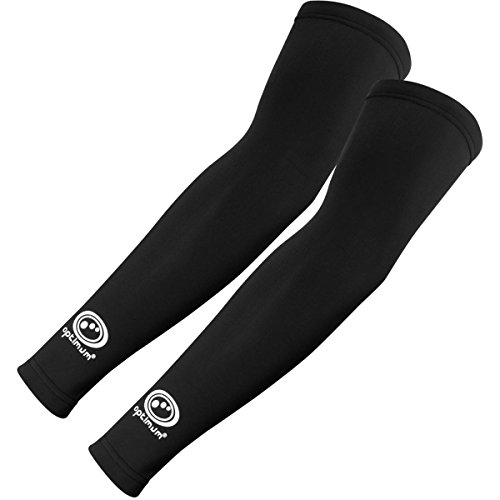 OPTIMUM - Calentadores de Brazos de Ciclismo para Hombre Negro Negro Talla:Mediano