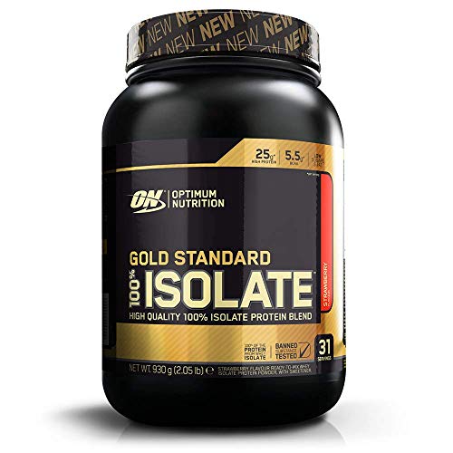 Optimum Nutrition 100% Gold Standard Isolate, Proteina Whey Isolate en Polvo para Aumentar Masa Muscular, Proteina Isolada, Fresa, 31 Porciones, 930 g