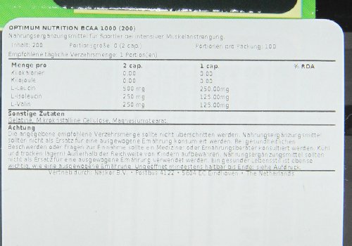 Optimum Nutrition BCAA 1000 Caps- 200 ct by Optimum Nutrition Optimum Nutrition BCAA 1000 Caps- 200 ct by Optimum Nutrition