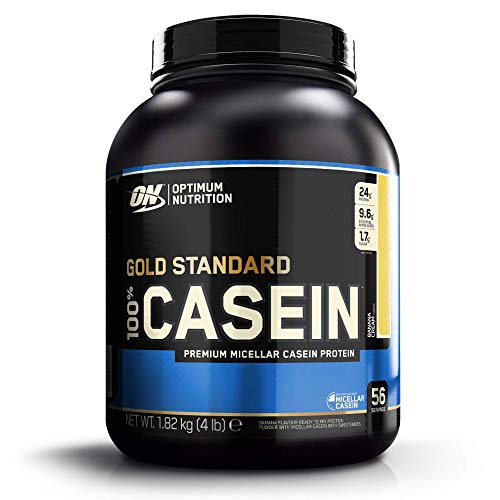 Optimum Nutrition ON 100% Gold Standard Casein, Proteínas en Polvo con BCAA Aminoacidos Ramificados y Esenciales, para recuperación, bajo en Azúcar, Plátano, 56 porciones, 1.82 kg Optimum Nutrition ON 100% Gold Standard Casein, Proteínas en Polvo con BCAA Aminoacidos Ramificados y Esenciales, para recuperación, bajo en Azúcar, Plátano, 56 porciones, 1.82 kg