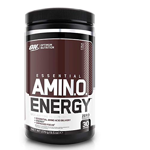 Optimum Nutrition ON Amino Energy Pre Workout Powder Keto Friendly con Beta Alanina, Cafeína, Vitamina C, Aminoacidos Micronizados Incluyendo BCAA, Cola, 30 Porciones, 270 gr
