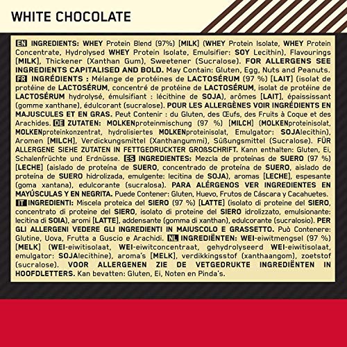 Optimum Nutrition ON Gold Standard 100% Whey Proteína en Polvo Suplementos Deportivos, Glutamina y Aminoacidos, BCAA, Chocolate Blanco, 30 Porciones, 900g, Embalaje Puede Variar Optimum Nutrition ON Gold Standard 100% Whey Proteína en Polvo Suplementos Deportivos, Glutamina y Aminoacidos, BCAA, Chocolate Blanco, 30 Porciones, 900g, Embalaje Puede Variar