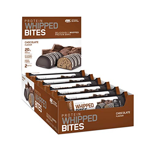 Optimum Nutrition Protein Whipped Bites barrita proteica, Sabor de Chocolate - Paquete de 12 unidades