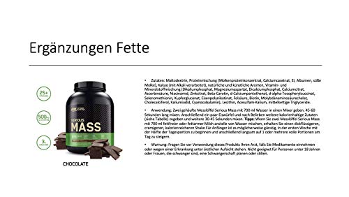 Optimum Nutrition SERIOUS MASS - chocolate - 2,724kg Optimum Nutrition SERIOUS MASS - chocolate - 2,724kg