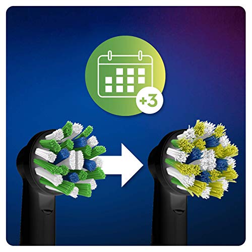Oral-B CrossAction - Cabezales de repuesto para cepillo de dientes eléctrico, edición negra, con tecnología CleanMaximiser, paquete de 3 unidades Oral-B CrossAction - Cabezales de repuesto para cepillo de dientes eléctrico, edición negra, con tecnología CleanMaximiser, paquete de 3 unidades