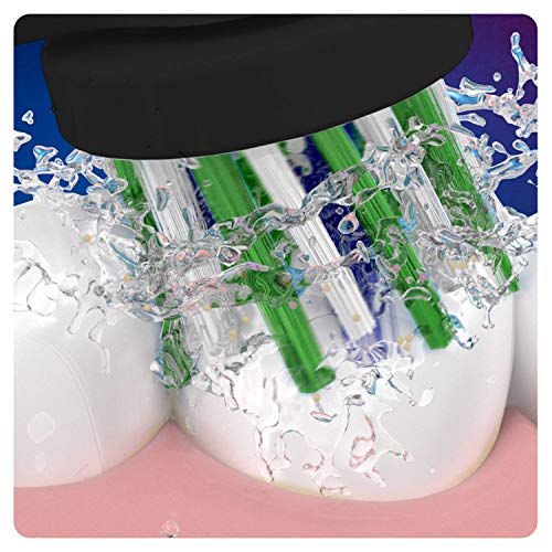 Oral-B CrossAction - Cabezales de repuesto para cepillo de dientes eléctrico, edición negra, con tecnología CleanMaximiser, paquete de 3 unidades