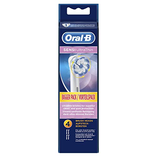 Oral-B Sensi UltraThin, Cabezales De Repuesto Para Cepillo De Dientes Eléctrico, Pack 4 Unidades