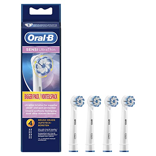 Oral-B Sensi UltraThin, Cabezales De Repuesto Para Cepillo De Dientes Eléctrico, Pack 4 Unidades