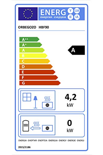 Orbegozo HBF 90 Estufa de Butano, Triple Sistema de Seguridad, Llama Azul, 4200 W, Metal, Negro/Gris