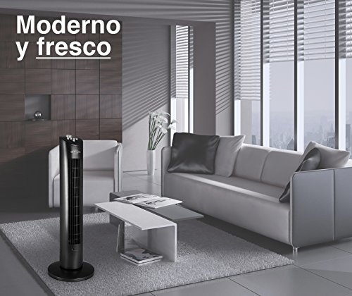 Orbegozo TW 0800 Ventilador de Torre con Temporizador, Bandeja para Esencias, 3 Velocidades, Movimiento Oscilante y 60W, 60 W, 200 Decibelios, Multicolor