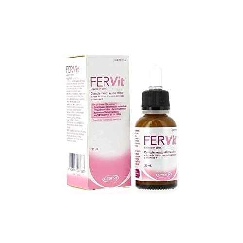 Ordesa Fervit Liquido en Gotas - 30 ml Complemento alimenticio para niños a base de hierro y vitaminas - 1 ml al día.