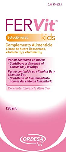 Ordesa Fervit Solución Oral - 120 ml Complemento alimenticio para niños a base de hierro y vitaminas - 5 ml al día
