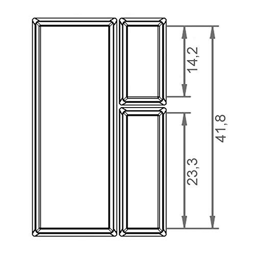 Orga-Box Cubertero Gris Plata para Cajones de 45 cm p.ej. Nobilia Desde 2013 (473,5 x 344 mm) Cubertero III