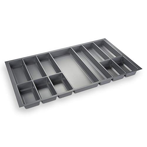 Orga-Box® IV Universal Cubertero de Color Gris Argentado para Cajón de 90 cm (473,5 x 826 mm)