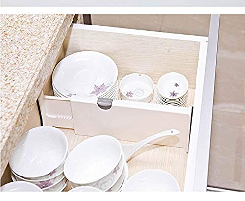 Organizador de cajones, Separador de cajones, Organizador de cajones, Juego de 4 cajones separadores para Almacenamiento de Cocina, Dormitorio, cajón de bebé, baño, Escritorio, Armario