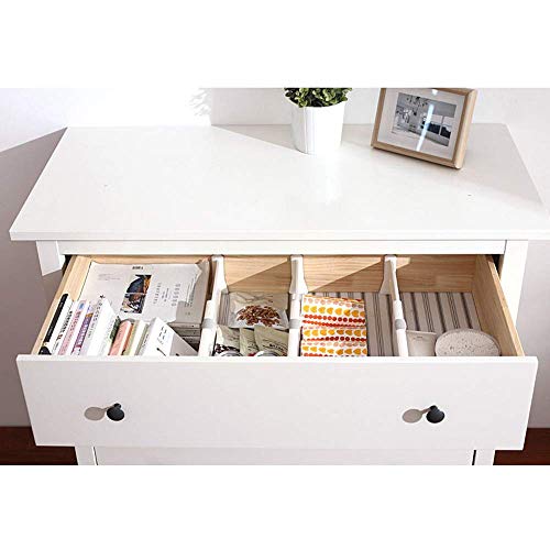 Organizador de cajones, Separador de cajones, Organizador de cajones, Juego de 4 cajones separadores para Almacenamiento de Cocina, Dormitorio, cajón de bebé, baño, Escritorio, Armario