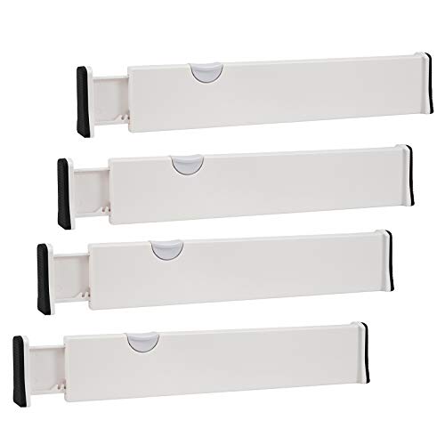 Organizador de cajones, Separador de cajones, Organizador de cajones, Juego de 4 cajones separadores para Almacenamiento de Cocina, Dormitorio, cajón de bebé, baño, Escritorio, Armario