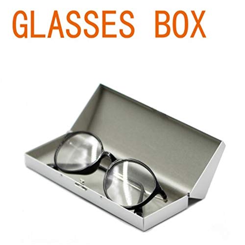 Organizador de Gafas Estuche de protección Gafas Gafas Gafas Caso duro de la caja de almacenaje compacto delgado de aluminio for los ojos viste de joyería clave-Chains Gafas Gafas Gafas Caja de almace