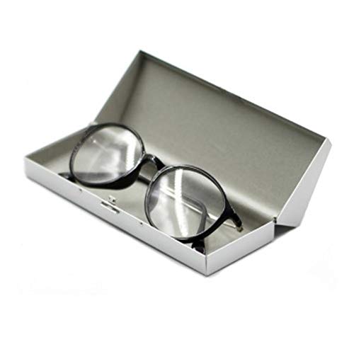 Organizador de Gafas Estuche de protección Gafas Gafas Gafas Caso duro de la caja de almacenaje compacto delgado de aluminio for los ojos viste de joyería clave-Chains Gafas Gafas Gafas Caja de almace