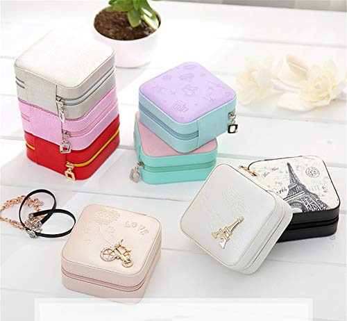 Organizador de Joyas Caja Joyero joyero de viaje, joyero para cadenas, anillos, pendientes, con ganchos, bolsillo lateral con banda elástica, muchos compartimentos, tabique extraíble B Organizador de Joyas Caja Joyero joyero de viaje, joyero para cadenas, anillos, pendientes, con ganchos, bolsillo lateral con banda elástica, muchos compartimentos, tabique extraíble B