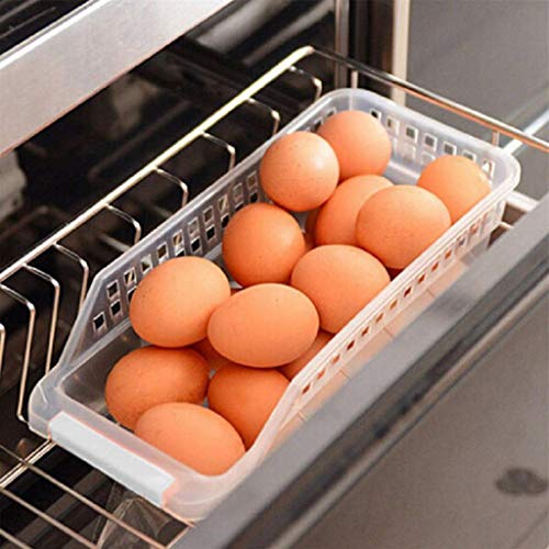Organizador de refrigerador, cubos de almacenamiento para frigorífico, de plástico NEWLUK para ahorrar espacio, estante para congelador, organizador de cocina (1 unidad) blanco Organizador de refrigerador, cubos de almacenamiento para frigorífico, de plástico NEWLUK para ahorrar espacio, estante para congelador, organizador de cocina (1 unidad) blanco