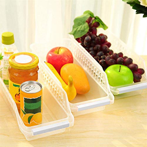 Organizador de refrigerador, cubos de almacenamiento para frigorífico, de plástico NEWLUK para ahorrar espacio, estante para congelador, organizador de cocina (1 unidad) blanco Organizador de refrigerador, cubos de almacenamiento para frigorífico, de plástico NEWLUK para ahorrar espacio, estante para congelador, organizador de cocina (1 unidad) blanco