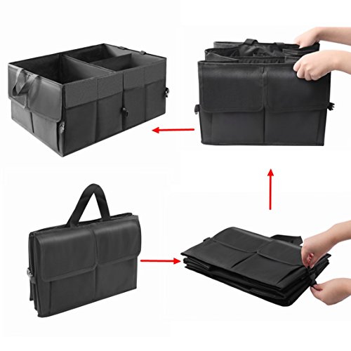 Organizador Maletero Coche, HTBAKOI Organizador Plegable de Tejido Oxford Impermeable Bolsa Maletero Caja de Almacenamiento Furgoneta para Coche