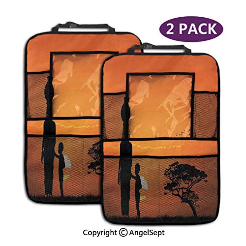 Organizzatori d'auto Kats Mats, Madre del Bambino al tramonto Camminando nel deserto Della Savana Dawn Kenya Nature Black, Borsa per Bambini piccoli (confezione da 2) Organizzatori d'auto Kats Mats, Madre del Bambino al tramonto Camminando nel deserto Della Savana Dawn Kenya Nature Black, Borsa per Bambini piccoli (confezione da 2)