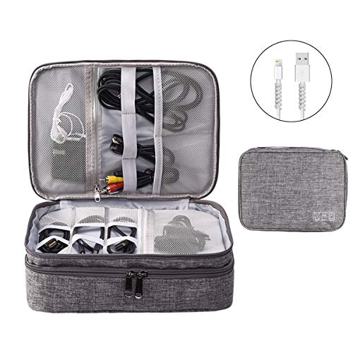 OrgaWise Bolsa Cables de Viaje Organizador Accesorios para Tableta, Disco Duro Externo, Cargador, Cables, Objetos, Kindle, Adaptadores, Tarjetas de Memoria, Cables USB (2 Capas / 3 Capas) OrgaWise Bolsa Cables de Viaje Organizador Accesorios para Tableta, Disco Duro Externo, Cargador, Cables, Objetos, Kindle, Adaptadores, Tarjetas de Memoria, Cables USB (2 Capas / 3 Capas)