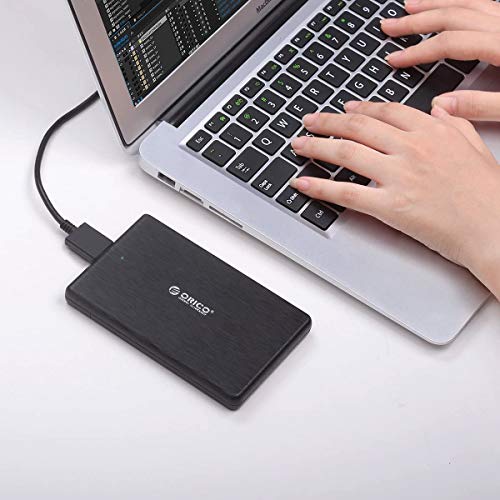 ORICO Caja Disco Duro 2.5'' USB 3.0 con UASP, Carcasa y Adaptador Disco Duro para HDD SSD SATA I/II/III de 7mm y 9.5mm de Altura, para Windows/Linux/Mac, Montaje sin Herramientas