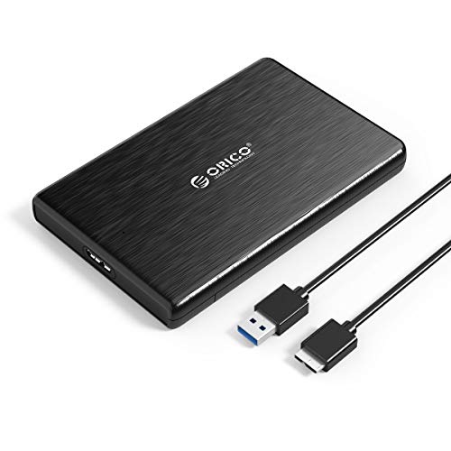 ORICO Caja Disco Duro 2.5'' USB 3.0 con UASP, Carcasa y Adaptador Disco Duro para HDD SSD SATA I/II/III de 7mm y 9.5mm de Altura, para Windows/Linux/Mac, Montaje sin Herramientas