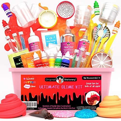 Original Stationery Kit de Slime para Elaboración DIY con Complementos Slime Unicornio, Fluffy, Glitter, Purpurina, Nube, Mantequilla, Espuma y Más para Niñas y Niños Niñas