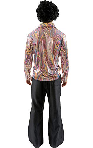 ORION COSTUMES Disfraz de Bailarín de Disco Hippie de los años 70 Camisa y Pantalones Acampanados para Hombres