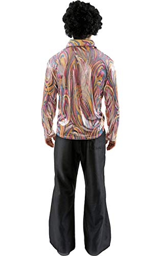 ORION COSTUMES Disfraz de Bailarín de Disco Hippie de los años 70 Camisa y Pantalones Acampanados para Hombres ORION COSTUMES Disfraz de Bailarín de Disco Hippie de los años 70 Camisa y Pantalones Acampanados para Hombres