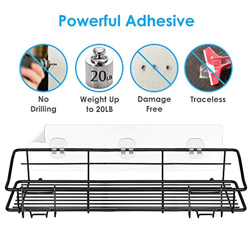 Oriware Adhesivo Negro Estante Ducha con Ganchos Cesta Estanteria Organizador BaƱo Inodoro Cocina Sin Taladro SUS304 Acero Inoxidable - 2 Piezas Oriware Adhesivo Negro Estante Ducha con Ganchos Cesta Estanteria Organizador BaƱo Inodoro Cocina Sin Taladro SUS304 Acero Inoxidable - 2 Piezas