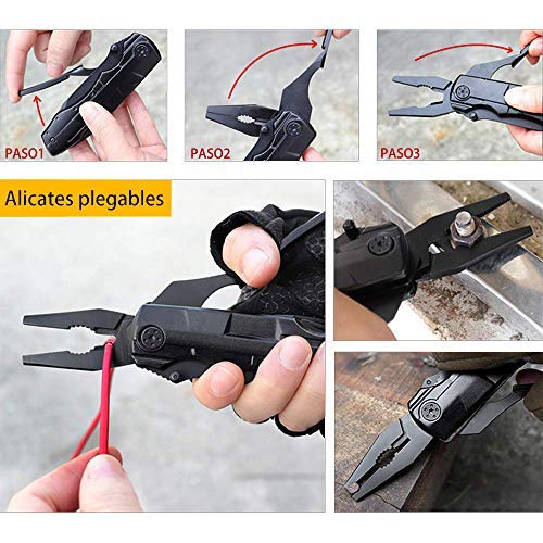 ORSIFOW Cuchillo Multiusos, Herramienta Multiuso Inoxidable 13 en 1 | Alicates Plegables & Cuchillo | Destornillador & Abrebotellas | Incluye Emergencias tarjeta de credito Cuchillo