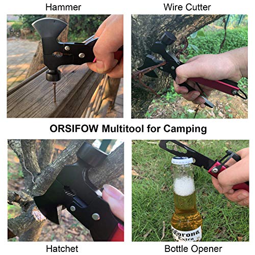 ORSIFOW Herramienta Multiuso, 18 in 1 Inoxidable Hacha Supervivencia con Martillo Alicates Cuchillo Destornillador Abrebotellas, kit Supervivencia para Acampada Senderismo y Emergencias ORSIFOW Herramienta Multiuso, 18 in 1 Inoxidable Hacha Supervivencia con Martillo Alicates Cuchillo Destornillador Abrebotellas, kit Supervivencia para Acampada Senderismo y Emergencias
