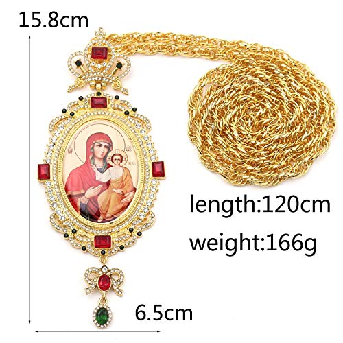 Ortodoxa Elíptica Corona Pectoral Diseño De Cruz Icono Religioso con Joyas Bizantino Crucifijo Collar Obispo Sacerdote Episcopal