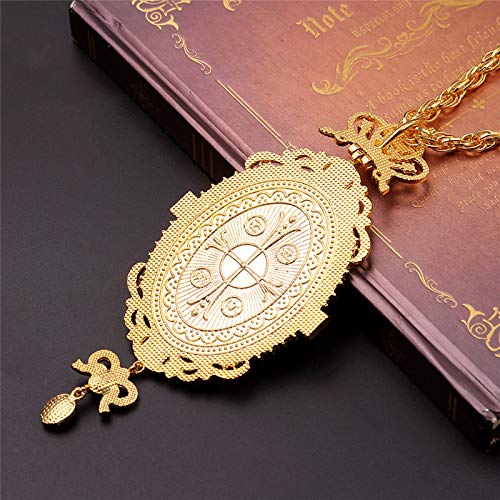 Ortodoxa Elíptica Corona Pectoral Diseño De Cruz Icono Religioso con Joyas Bizantino Crucifijo Collar Obispo Sacerdote Episcopal Ortodoxa Elíptica Corona Pectoral Diseño De Cruz Icono Religioso con Joyas Bizantino Crucifijo Collar Obispo Sacerdote Episcopal